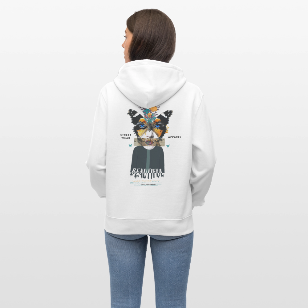 Siriothis, Schmetterling, 1st | Cruiser, Unisex Bio-Hoodie - Weiß