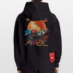 Panos, Fahrrad, 1st | Heavyweight Oversized Bio Hoodie, Unisex - SOLID BLACK