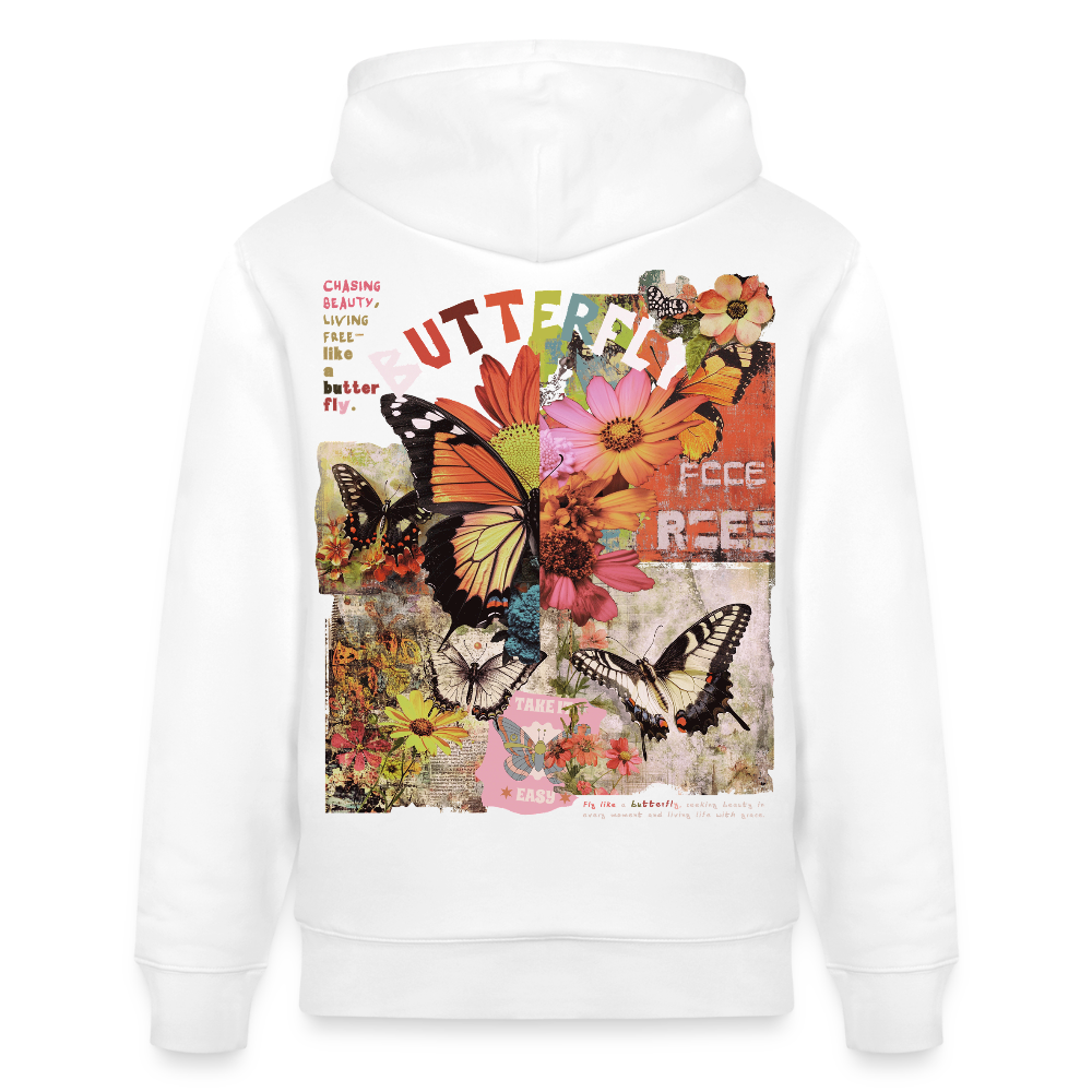Azaroth, Schmetterling, 1st | Cruiser, Unisex Bio-Hoodie - Weiß