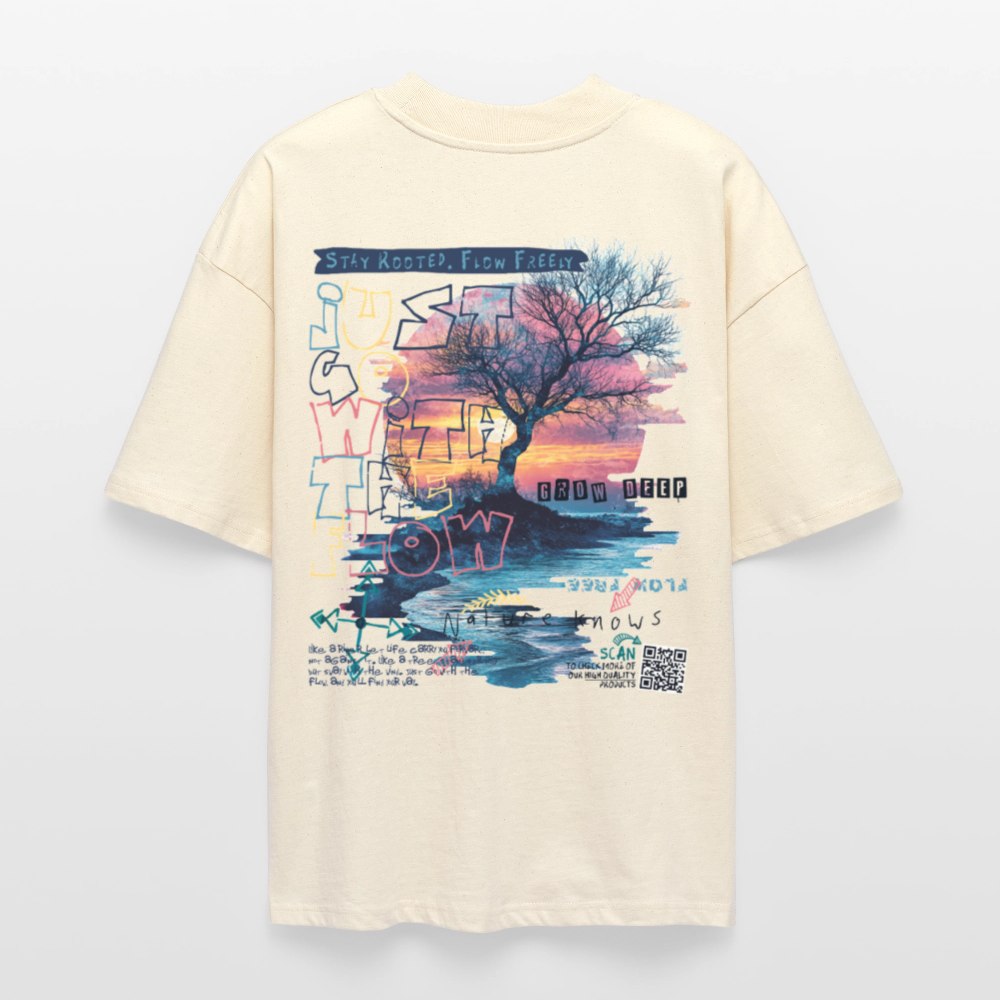 Oblivar, Baum, 1st | Blaster, Oversize Bio T-Shirt, Unisex - Weißgrau