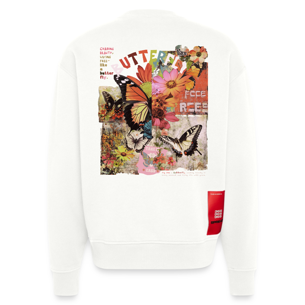 Azaroth, Schmetterling, 1st | Heavyweight Oversized Bio Sweater, Unisex - OFF WHITE