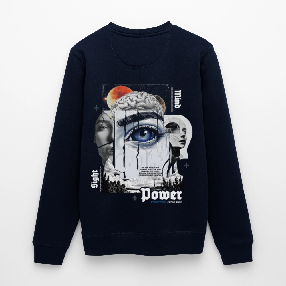Yuanshi, Auge, 1st | Roller, Unisex Bio-Sweatshirt - Navy