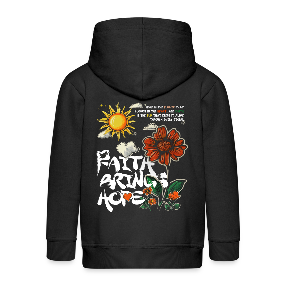 Odin , Blume, 1st | Kinder Zip Hoodie - Schwarz