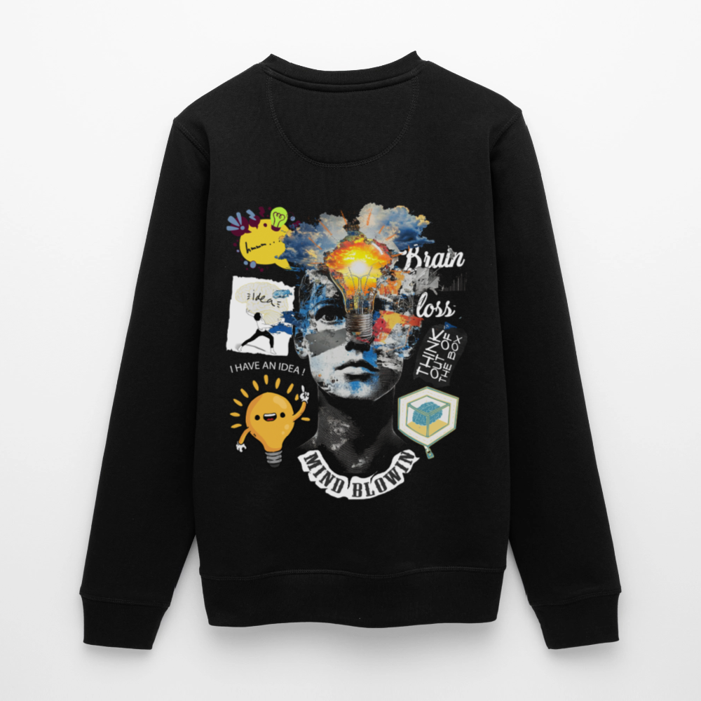 Rhean, Glühbirne, 1st | Roller, Unisex Bio-Sweatshirt - Schwarz