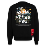 Ereshkigal, Berge, 1st | Heavyweight Oversized Bio Sweater, Unisex - SOLID BLACK