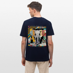 Thanatain, Elefant, 1st | Essential, Relaxed Fit Unisex Bio T-Shirt - Navy