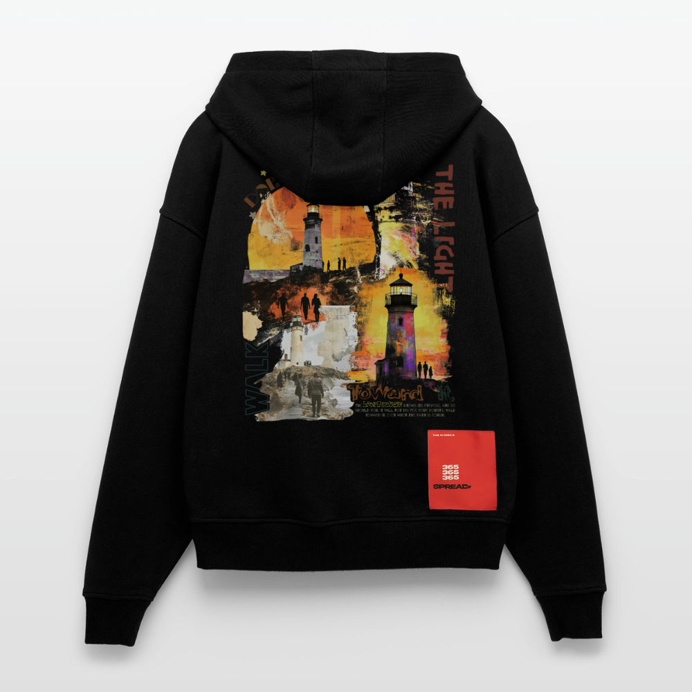 Morian, Leuchtturm, 1st | Heavyweight Oversized Bio Zip Hoodie, Unisex - SOLID BLACK