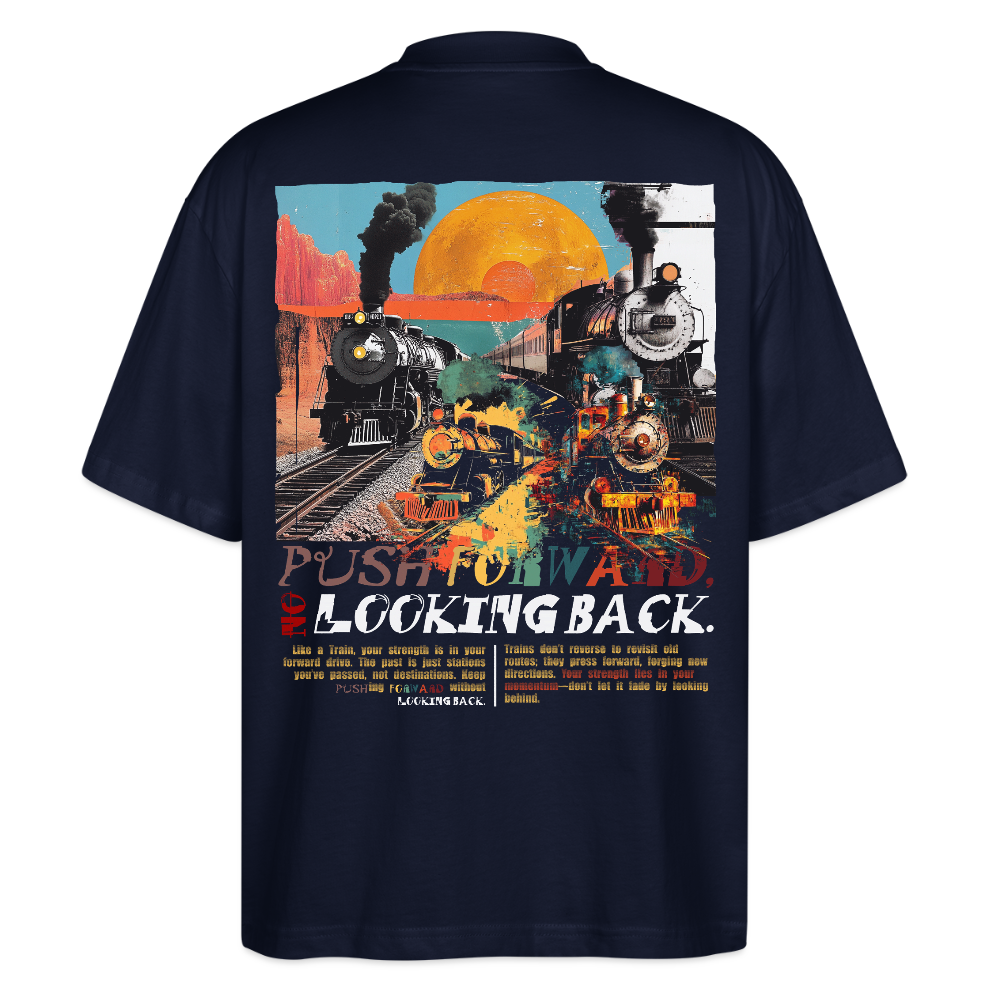 Morphean, Lokomotive, 1st | Blaster, Oversize Bio T-Shirt, Unisex - Navy