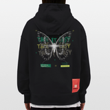 Hesinkar, Schmetterling, 1st | Heavyweight Oversized Bio Hoodie, Unisex - SOLID BLACK