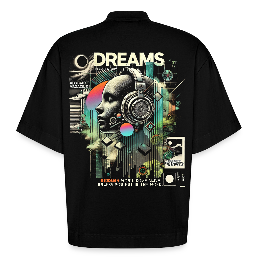 Harmonian, Fantasie, 1st | Boxy, Heavyweight Bio T-Shirt, Unisex - SOLID BLACK