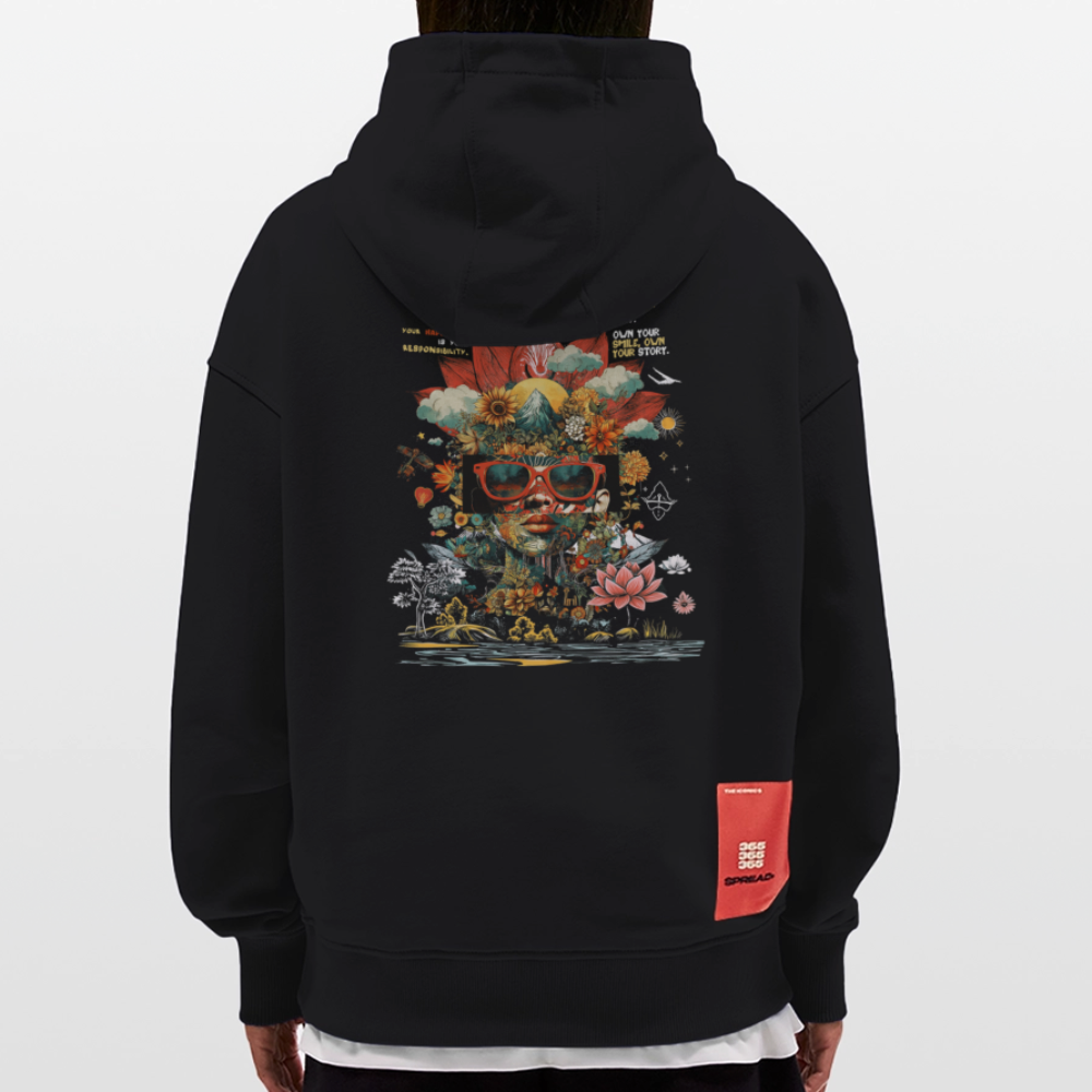 Ix Chel , Natur, 1st | Heavyweight Oversized Bio Hoodie, Unisex - SOLID BLACK
