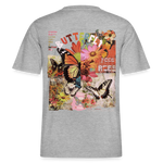 Azaroth, Schmetterling, 1st | Essential, Relaxed Fit Unisex Bio T-Shirt - Grau meliert