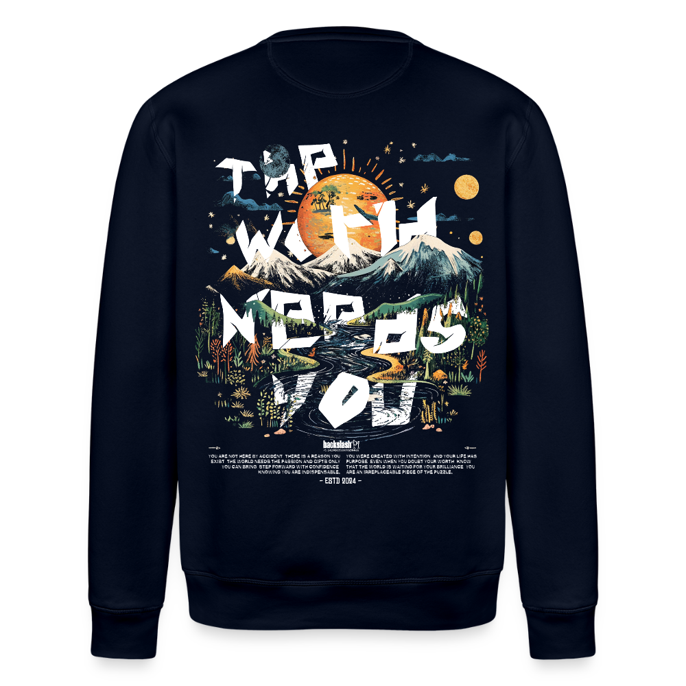 Ereshkigal, Berge, 1st | Roller, Unisex Bio-Sweatshirt - Navy
