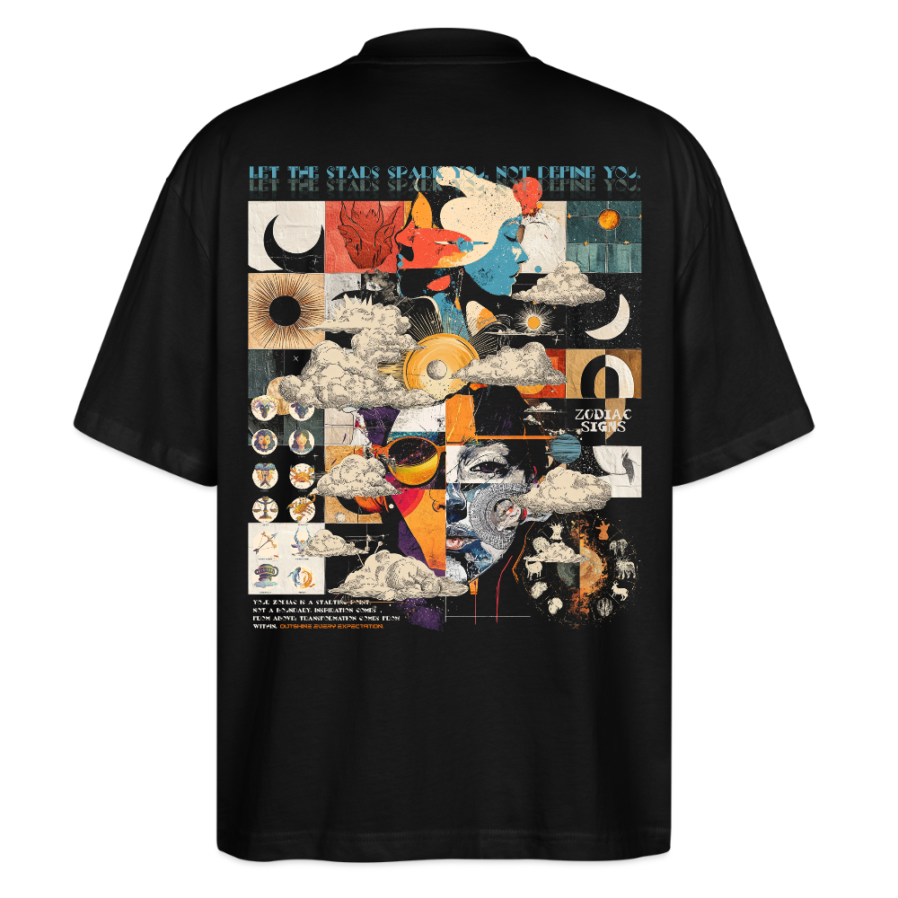 Hekatean, Sternzeichen, 1st | Blaster, Oversize Bio T-Shirt, Unisex - Schwarz