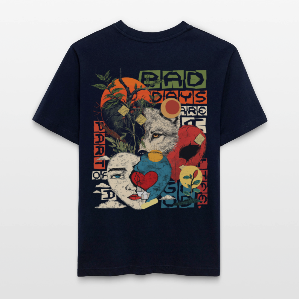 Eosan, Wolf, 1st | Essential, Relaxed Fit Unisex Bio T-Shirt - Navy