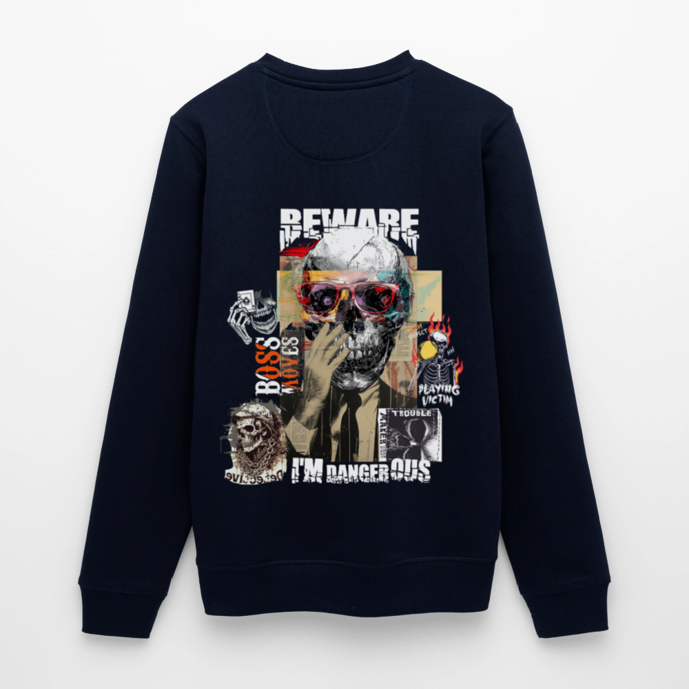 Saxnot, Totenkopf, 1st | Roller, Unisex Bio-Sweatshirt - Navy