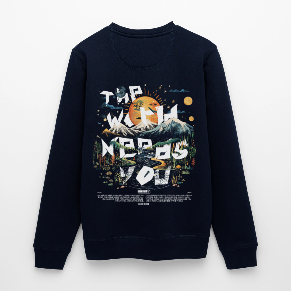 Ereshkigal, Berge, 1st | Roller, Unisex Bio-Sweatshirt - Navy