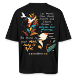 Arwa, Taube, 1st | Breezy, Oversized Unisex T-Shirt - Schwarz