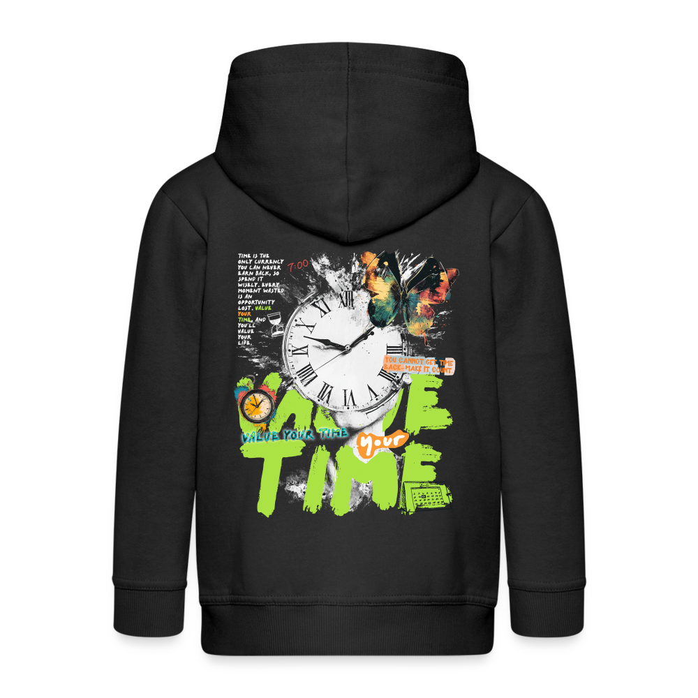 Ifrit, Uhr, 1st | Kinder Zip Hoodie - Schwarz
