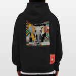 Thanatain, Elefant, 1st | Heavyweight Oversized Bio Hoodie, Unisex - SOLID BLACK