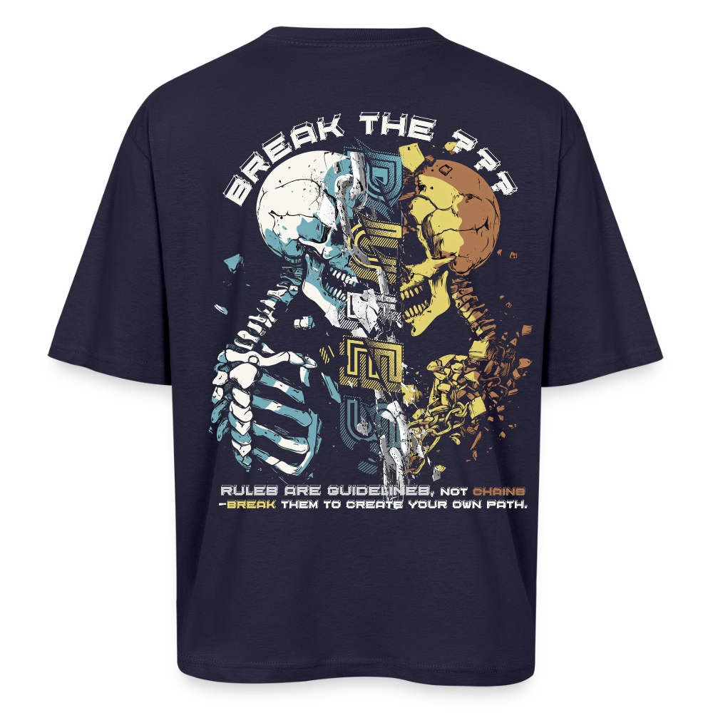 Fujin, Totenkopf, 1st | Breezy, Oversized Unisex T-Shirt - Navy