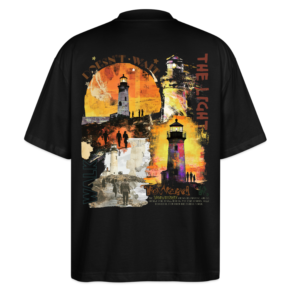 Morian, Leuchtturm, 1st | Blaster, Oversize Bio T-Shirt, Unisex - Schwarz