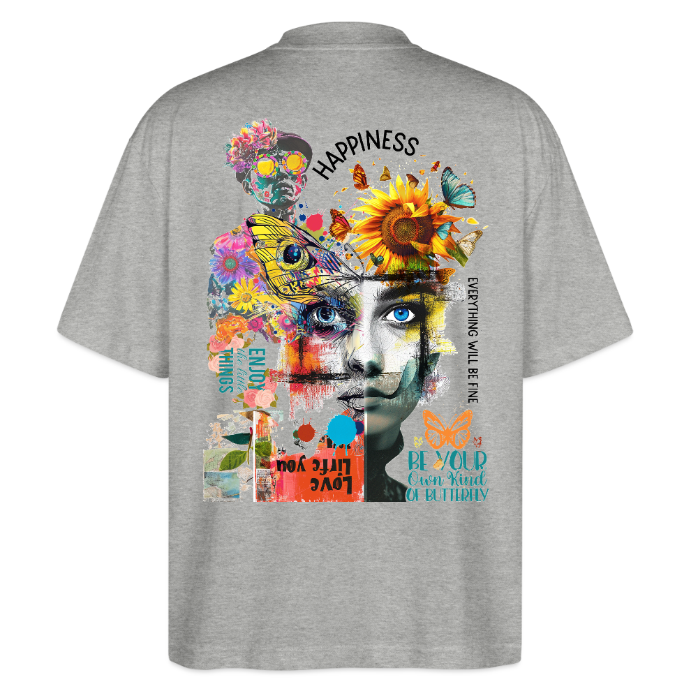 Verdantis, Blaue Augen, 1st | Blaster, Oversize Bio T-Shirt, Unisex - Grau meliert