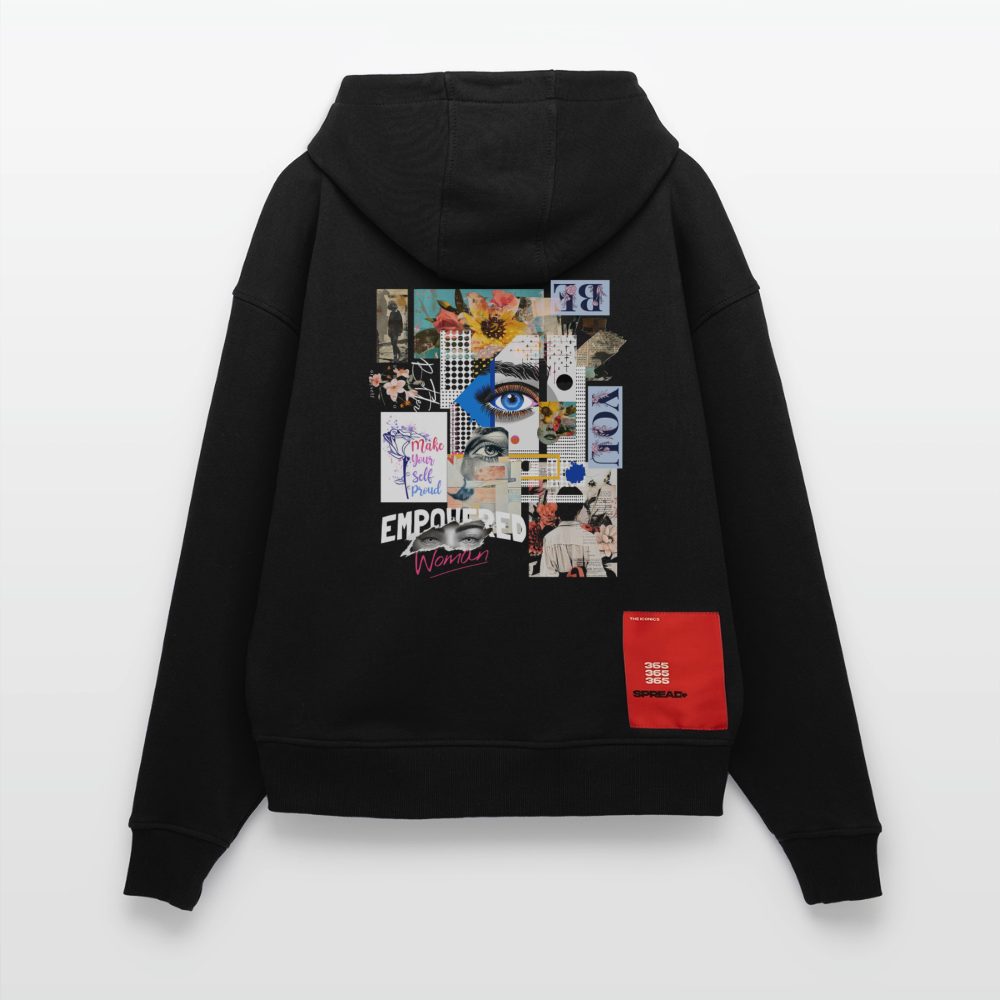 Jade, Augen, 1st | Heavyweight Oversized Bio Hoodie, Unisex - SOLID BLACK