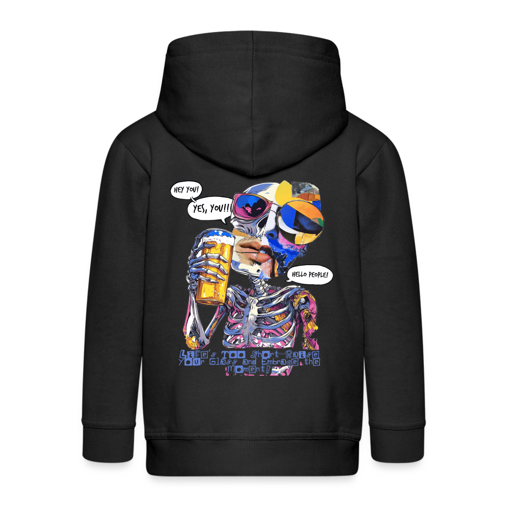Vorthalos, Skelet, 1st | Kinder Zip Hoodie - Schwarz