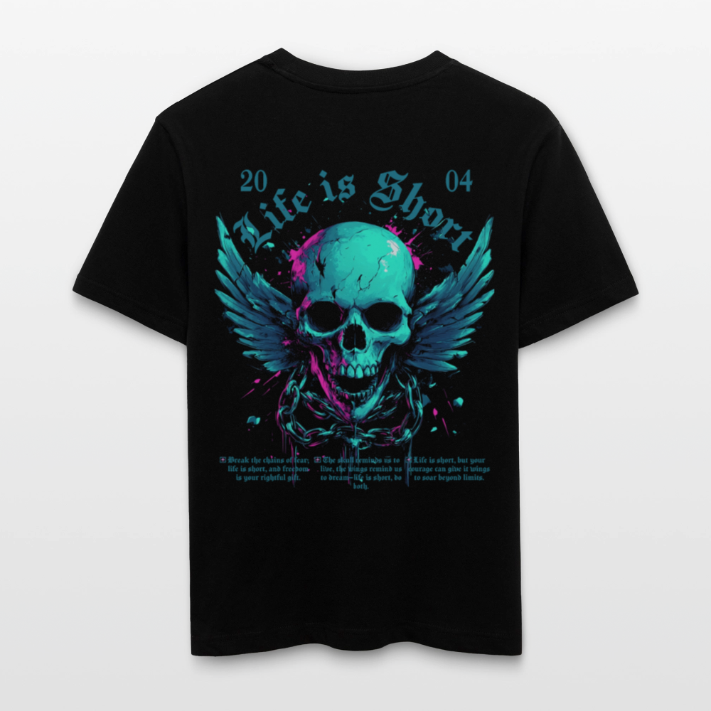Bishamonten, Totenkopf, 1st | Essential, Relaxed Fit Unisex Bio T-Shirt - Schwarz