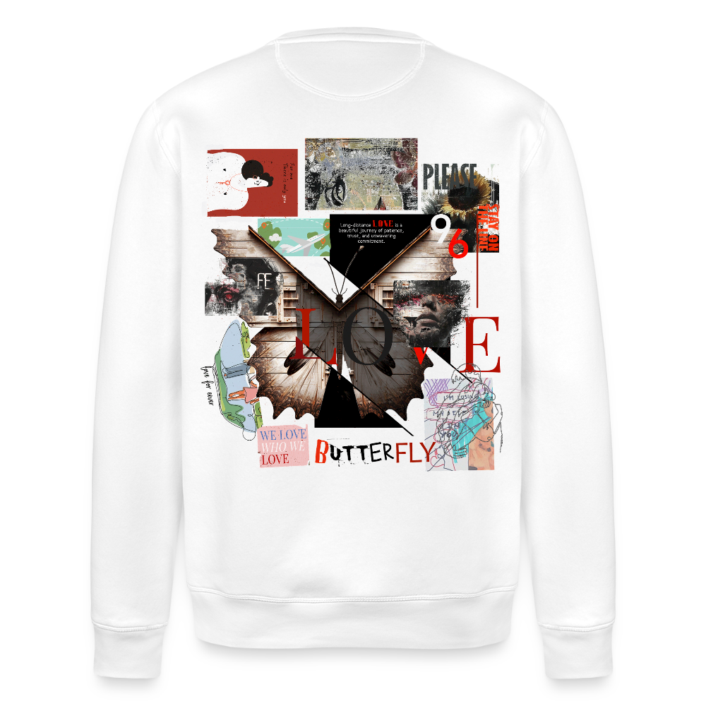 Zentharior, Schmetterling, 1st | Roller, Unisex Bio-Sweatshirt - Weiß