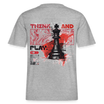 Orionis, Schach, 1st | Essential, Relaxed Fit Unisex Bio T-Shirt - Grau meliert