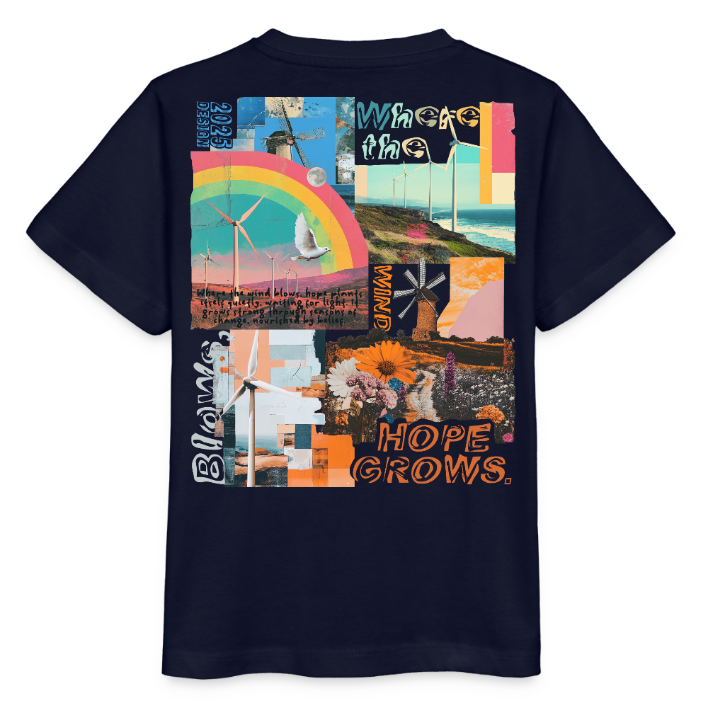 Nyxaris, Windmühle, 1st | Kinder Bio T-Shirt - Navy