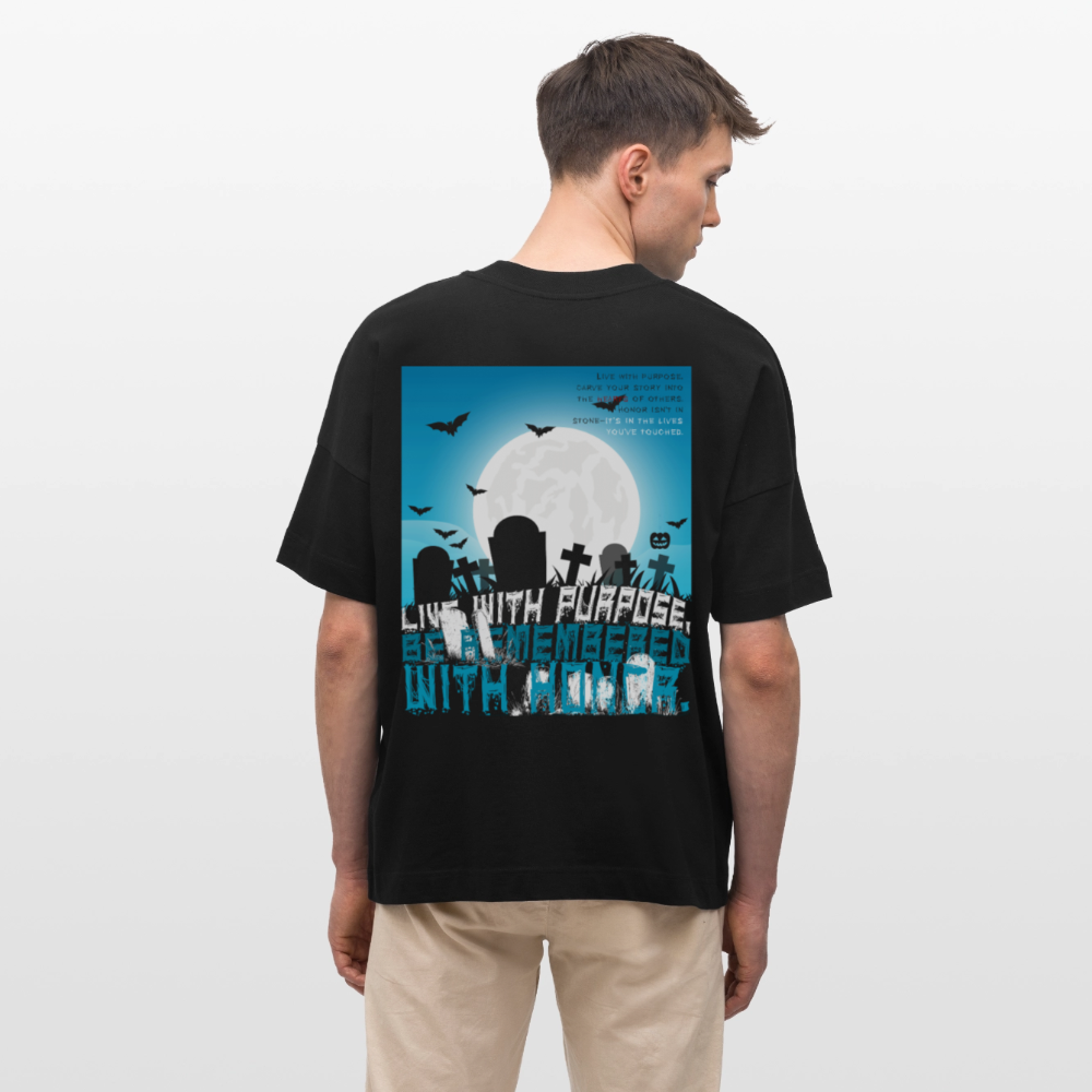 Themisan, Friedhof, 1st | Blaster, Oversize Bio T-Shirt, Unisex - Schwarz