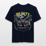Harith, Schmetterling, 1st | Essential, Relaxed Fit Unisex Bio T-Shirt - Navy
