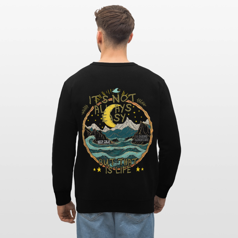 Izanami, Berge, 1st | Roller, Unisex Bio-Sweatshirt - Schwarz