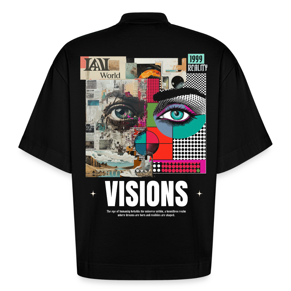 Omoikane, Augen, 1st | Boxy, Heavyweight Bio T-Shirt, Unisex - SOLID BLACK