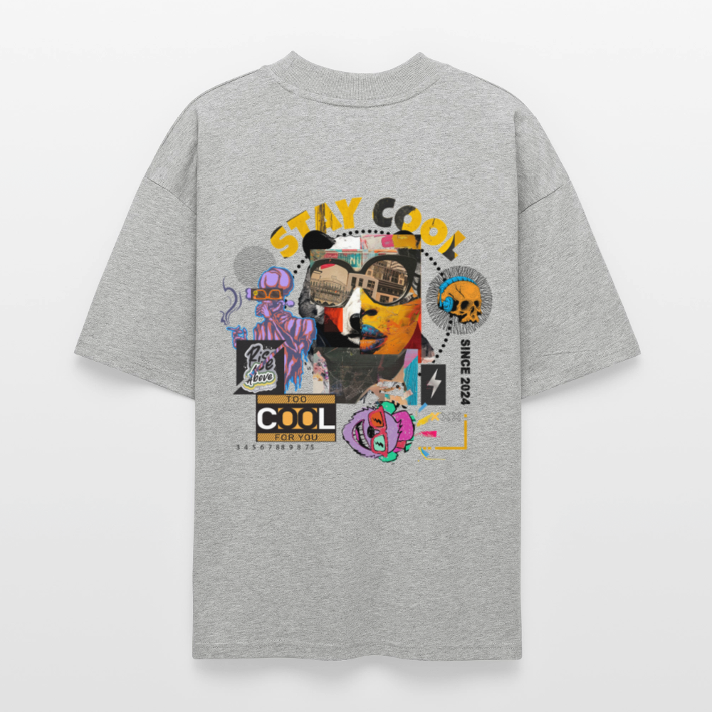 Thorvalis, Bär, 1st | Blaster, Oversize Bio T-Shirt, Unisex - Grau meliert