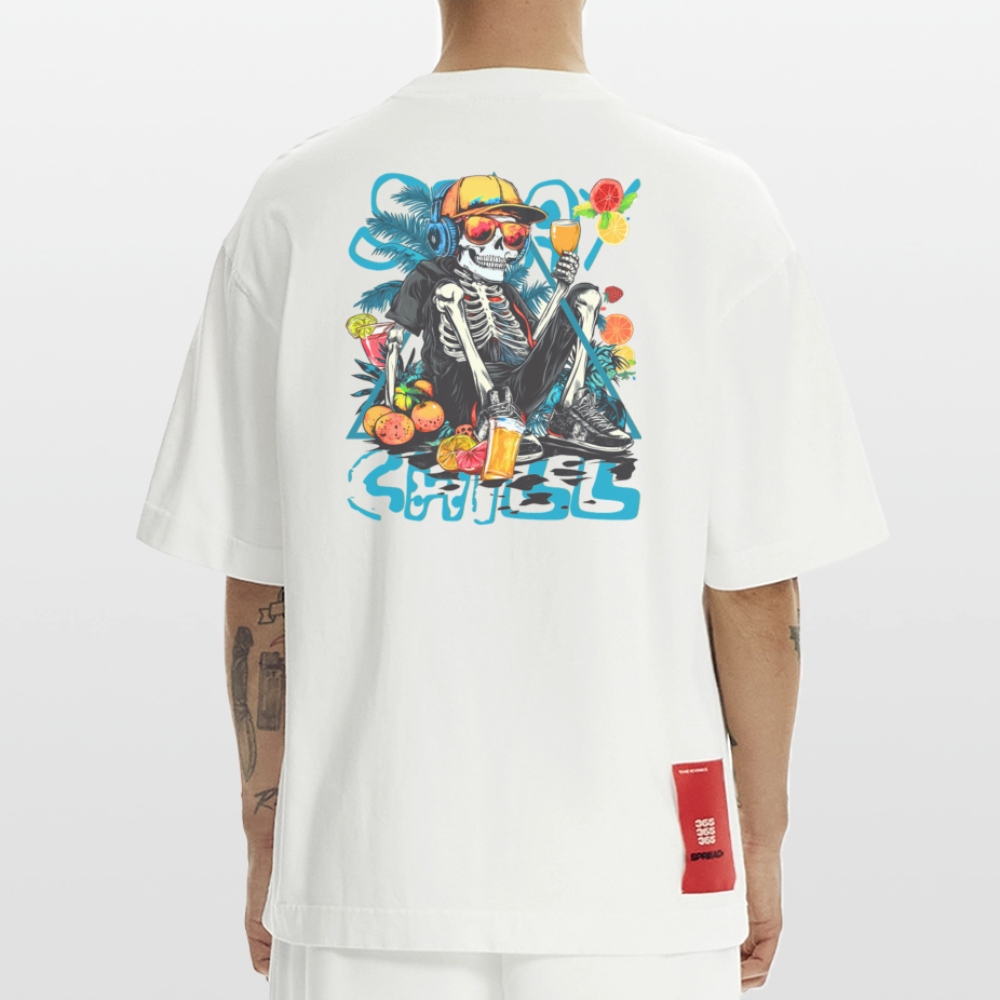 Calveron, Skelet, 1st | Heve, Heavyweight Oversized Bio T-Shirt, Unisex - OFF WHITE