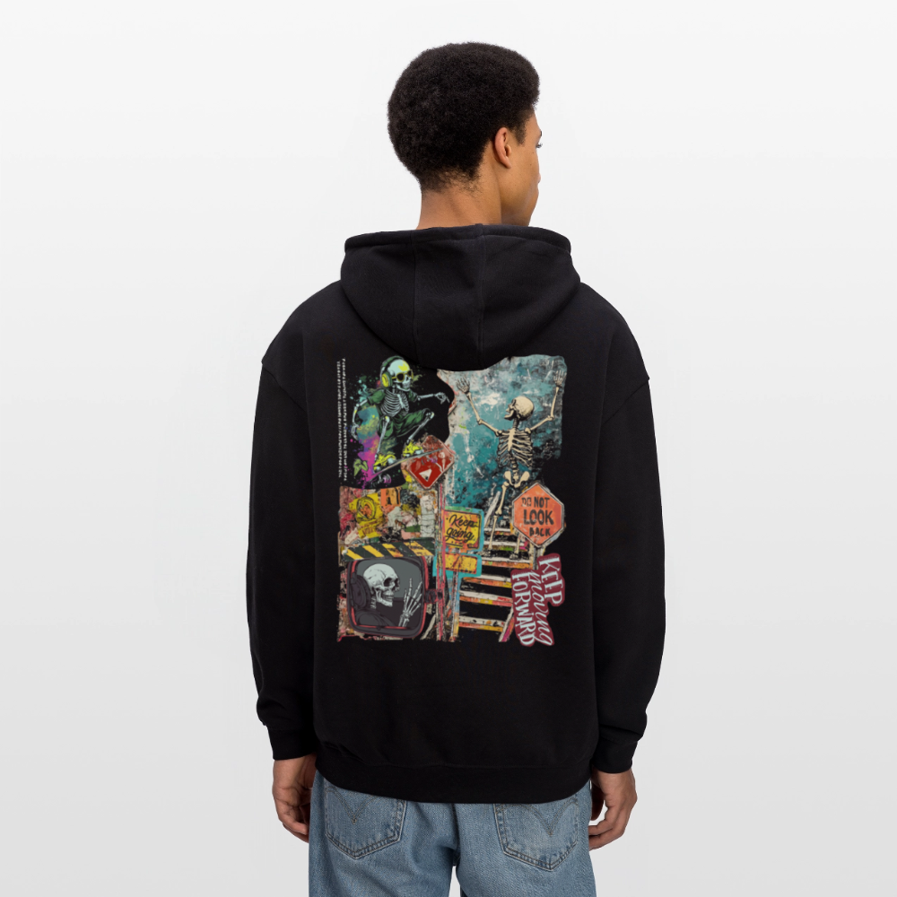 Tangaroa , Skelet, 1st | Freshhood, Oversized Unisex Hoodie - Schwarz