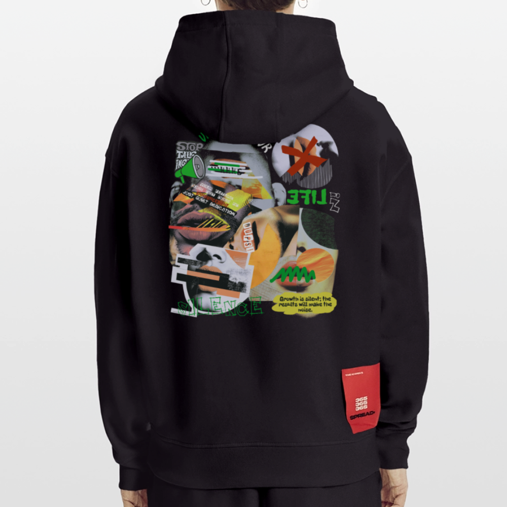 Ereban, Lippen, 1st | Heavyweight Oversized Bio Hoodie, Unisex - SOLID BLACK