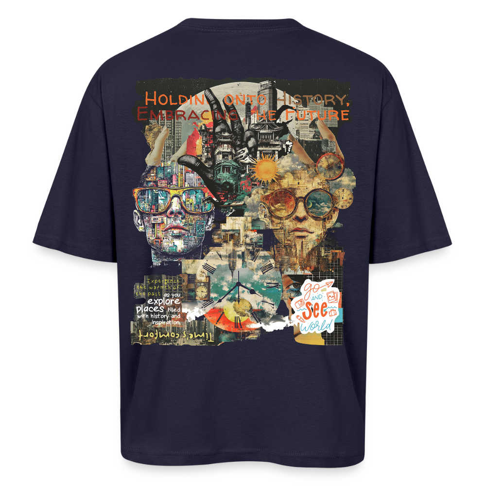 Huitzilopochtli, Gesichter, 1st | Breezy, Oversized Unisex T-Shirt - Navy