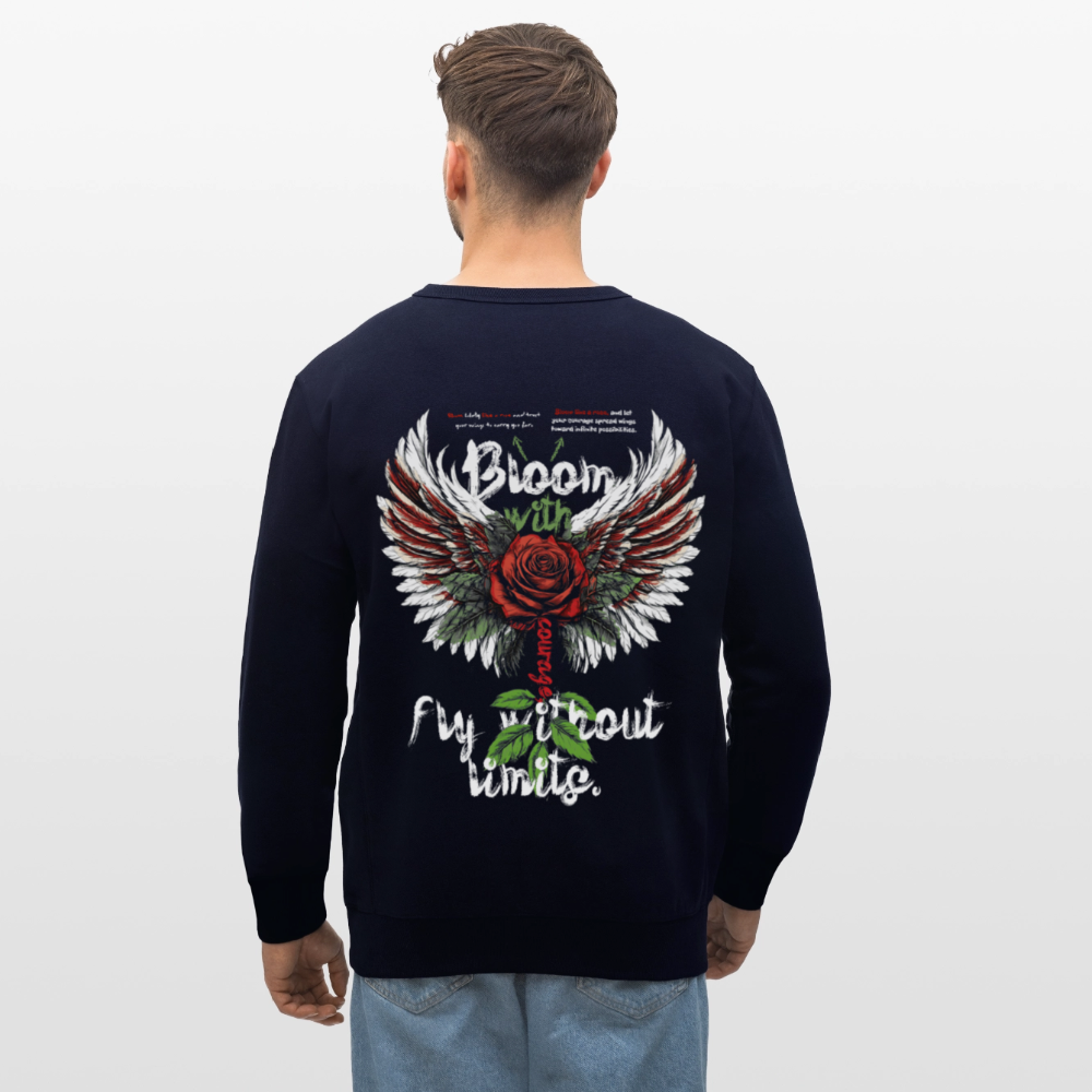 Amaterasu , Engelsflügel, 1st | Roller, Unisex Bio-Sweatshirt - Navy