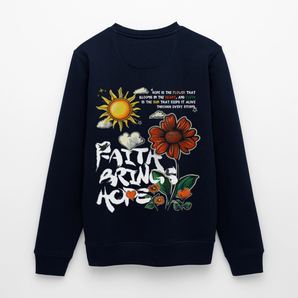 Odin , Blume, 1st | Roller, Unisex Bio-Sweatshirt - Navy