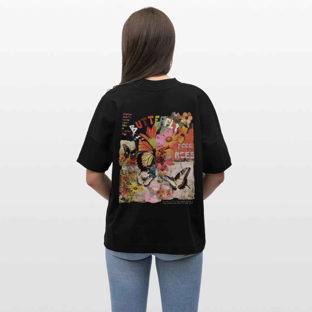 Azaroth2, Schmetterling, 1st | Blaster, Oversize Bio T-Shirt, Unisex - Schwarz
