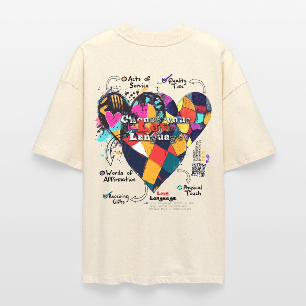 Baldurion, Herzen, 1st | Blaster, Oversize Bio T-Shirt, Unisex - Weißgrau