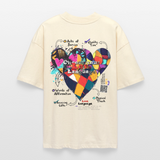 Baldurion, Herzen, 1st | Blaster, Oversize Bio T-Shirt, Unisex - Weißgrau