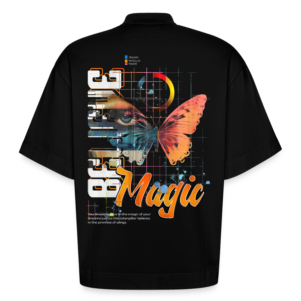 Derdiyok, Schmetterling, 1st | Boxy, Heavyweight Bio T-Shirt, Unisex - SOLID BLACK
