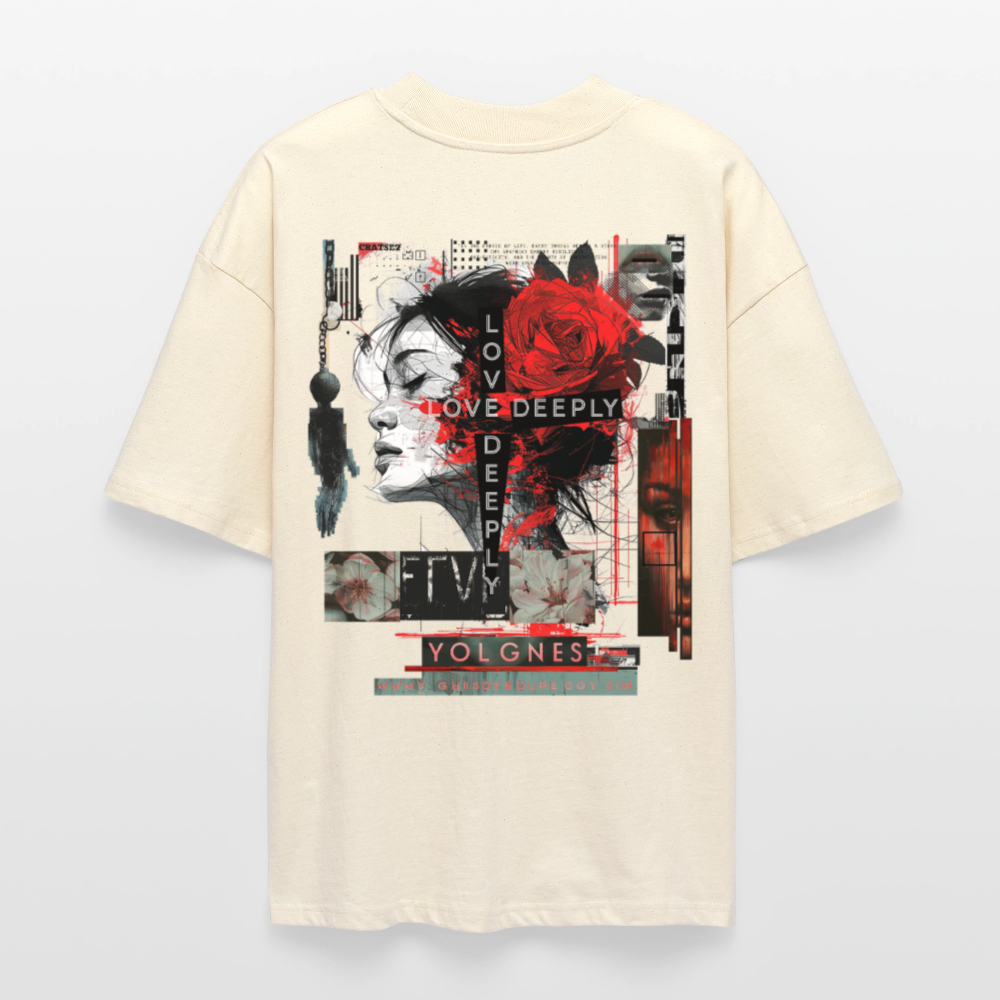 Dracorius, Liebe, 1st | Blaster, Oversize Bio T-Shirt, Unisex - Weißgrau