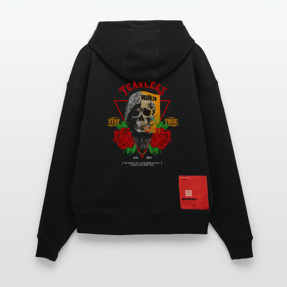 Şoreşvan, Totenkopf, 1st | Heavyweight Oversized Bio Hoodie, Unisex - SOLID BLACK
